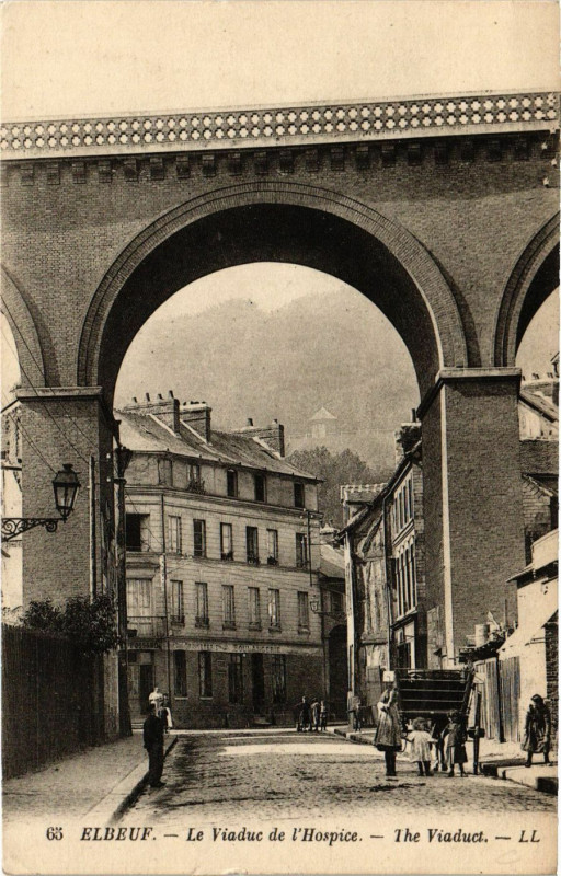 Carte postale ancienne Elbeuf-Le Viaduc de l'Hospice à Elbeuf