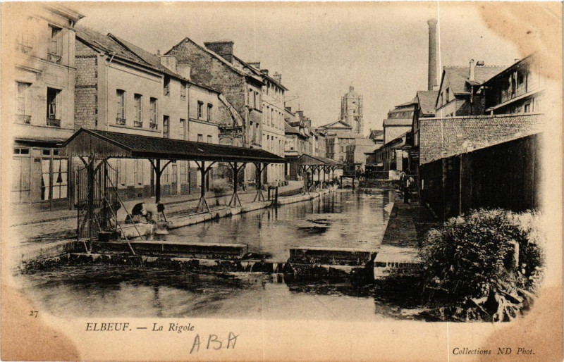 Carte postale ancienne Elbeuf-La Rigole à Elbeuf