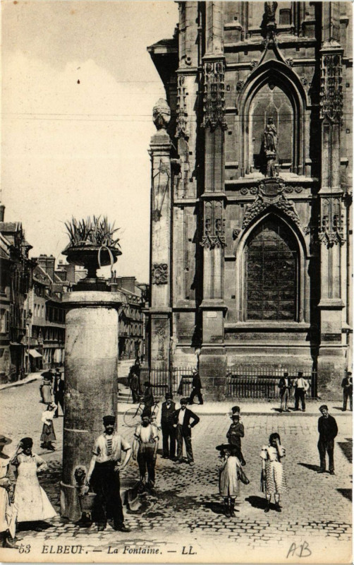 Carte postale ancienne Elbeuf-La Fontaine à Elbeuf