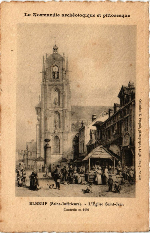 Carte postale ancienne Elbeuf-L'Eglise Saint-Jean à Elbeuf