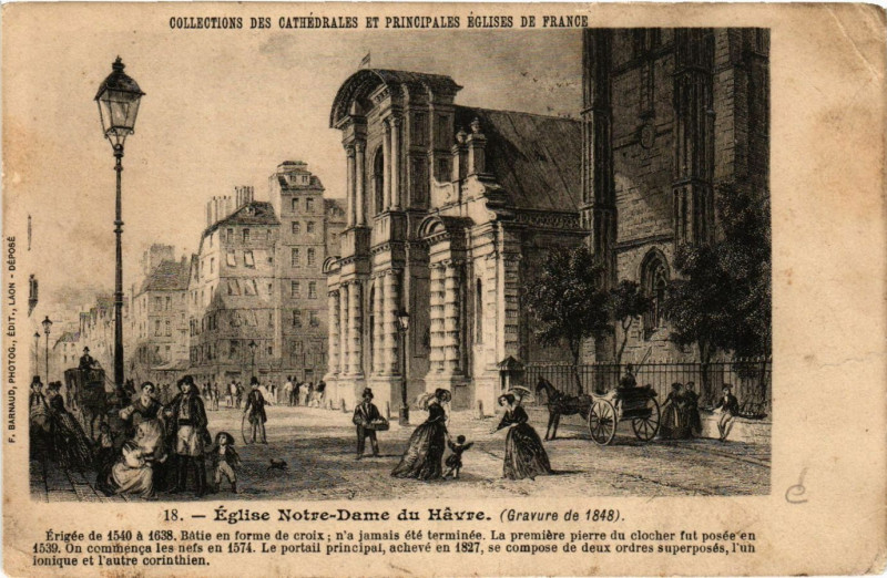 Carte postale ancienne Eglise Notre-Dame du Havre