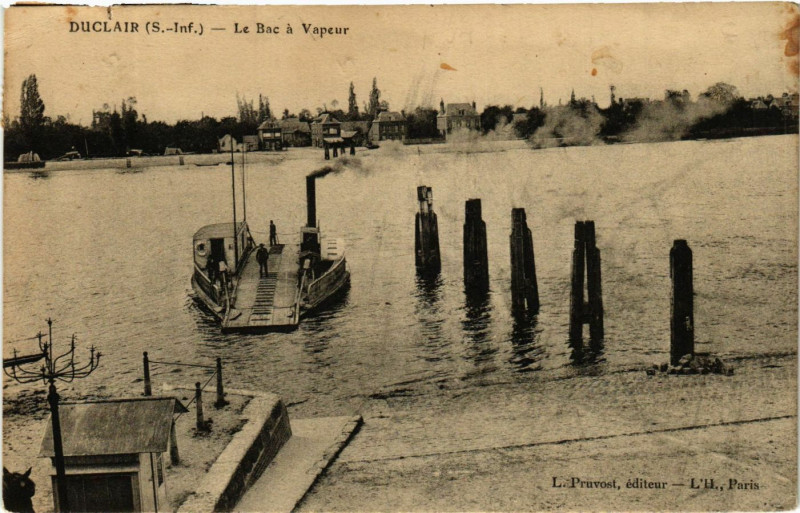 Carte postale ancienne Duclair-Le Bac a Vapeur à Duclair