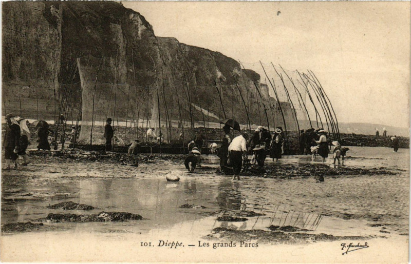 Carte postale ancienne Dieppe-Les grands Parcs à Dieppe