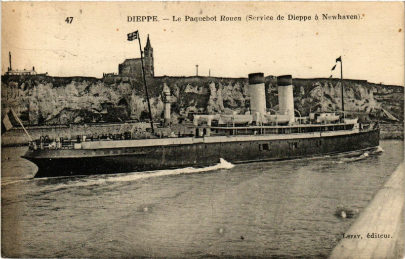 Carte postale ancienne Dieppe-Le Paquebot Rouen à Rouen