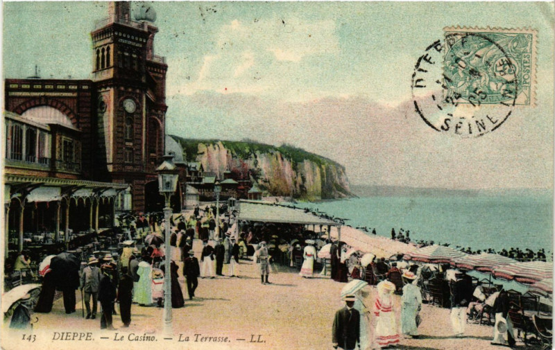 Carte postale ancienne Dieppe-Le Casino La Terrasse à Dieppe