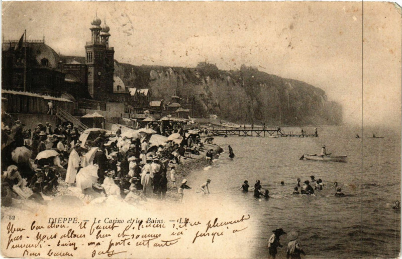 Carte postale ancienne Dieppe-Le Casino et-les-Bains à Dieppe