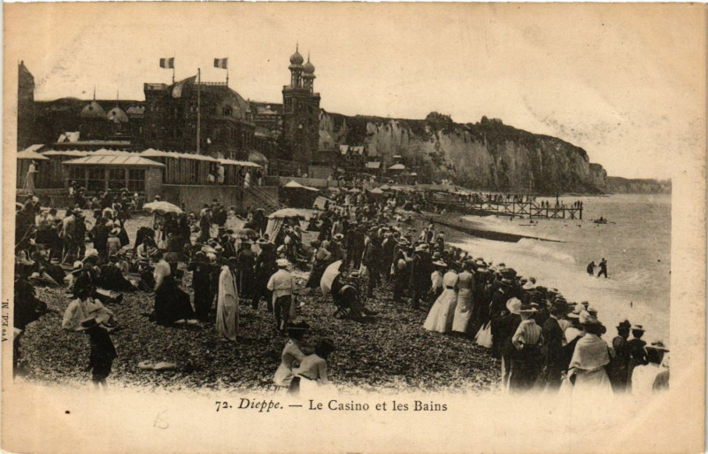 Carte postale ancienne Dieppe-Le Casino et-les-Bains à Dieppe