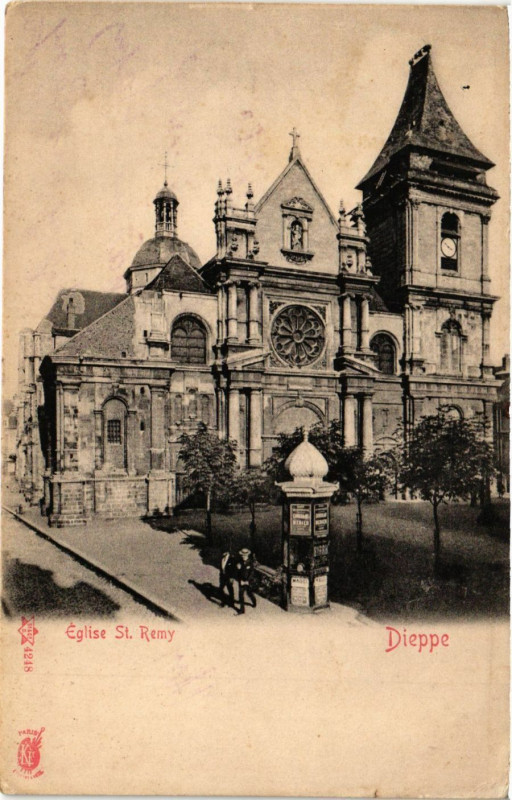 Carte postale ancienne Dieppe-Eglise Saint-Remy à Dieppe
