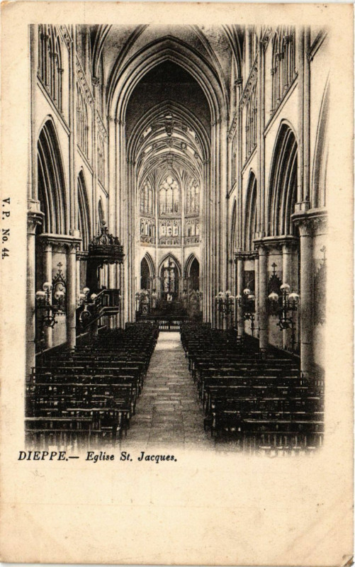 Carte postale ancienne Dieppe-Eglise Saint-Jacques à Dieppe