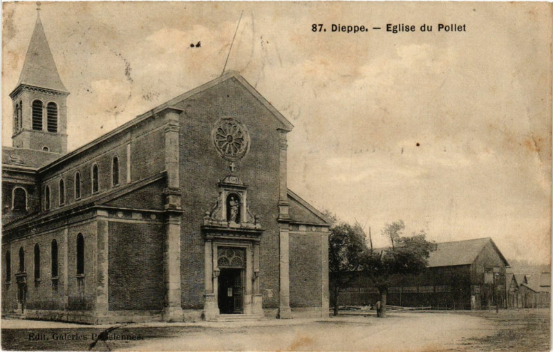 Carte postale ancienne Dieppe-Eglise du Pollet à Dieppe