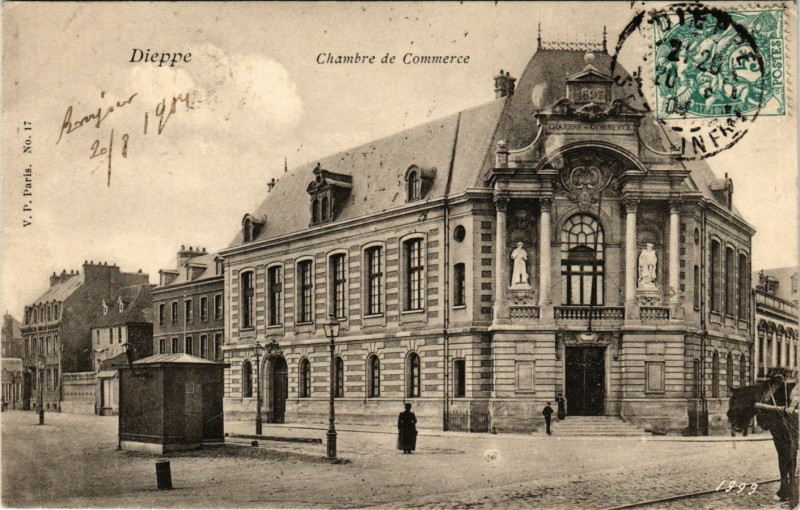 Carte postale ancienne Dieppe-Chambre de Commerce à Dieppe