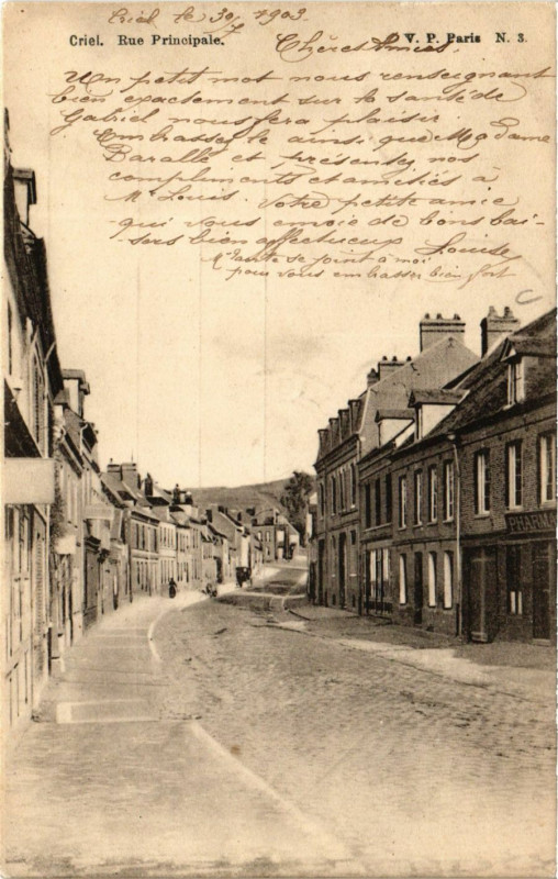 Carte postale ancienne Criel-Rue Principale