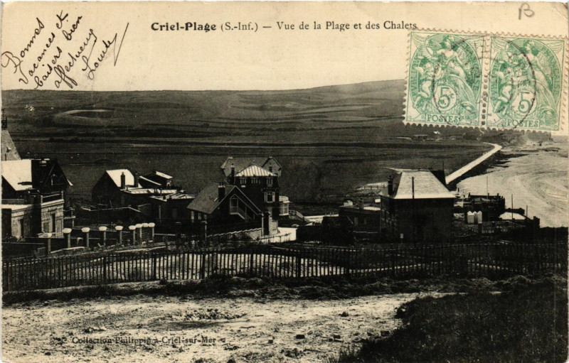 Carte postale ancienne Criel-Plage Vue de la Plage et des Chalets
