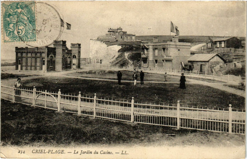 Carte postale ancienne Criel-Plage Le Jardin du Casino