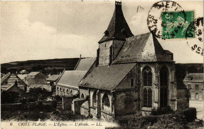 Carte postale ancienne Criel-Plage L'Eglise L'Abside