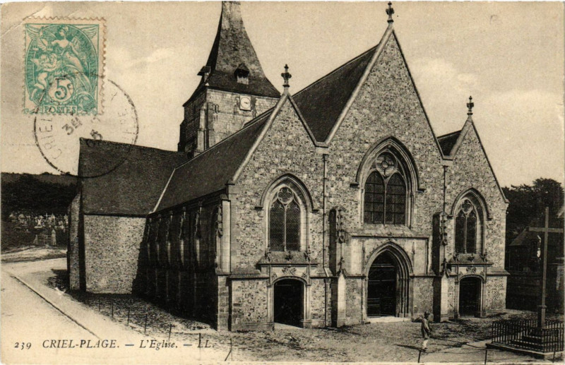 Carte postale ancienne Criel-Plage L'Eglise