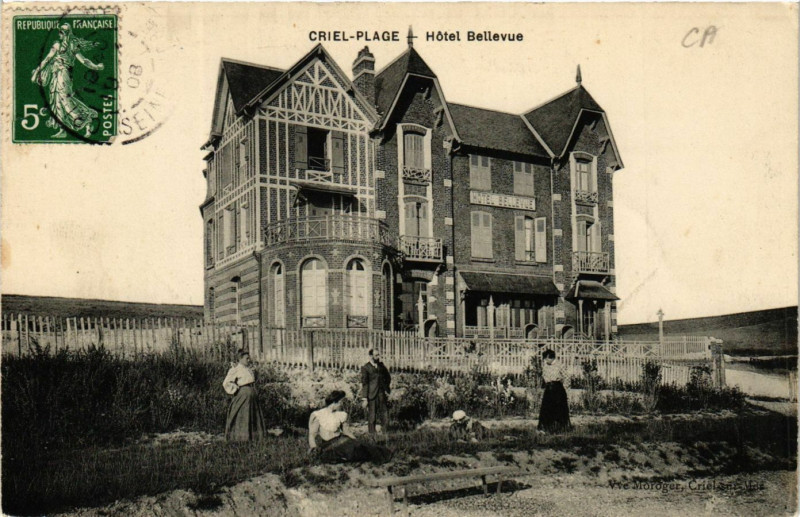 Carte postale ancienne Criel-Plage Hotel Bellevue