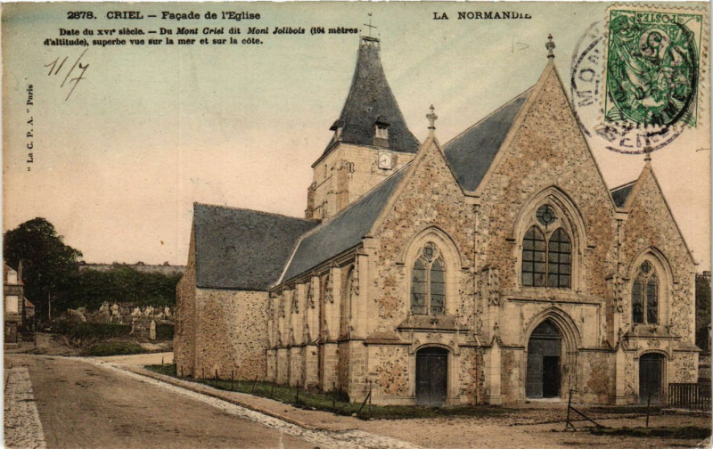 Carte postale ancienne Criel-Facade de l'Eglise