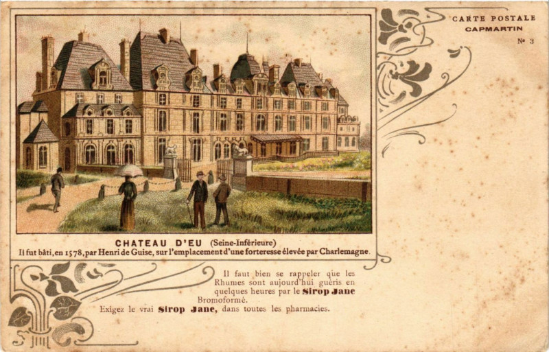 Carte postale ancienne Chateau d'Eu Seine Inferieure à Eu
