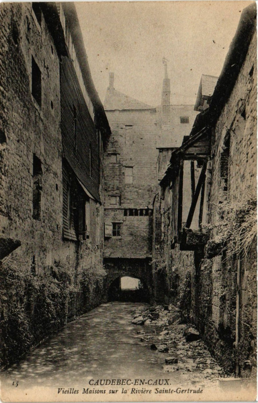Carte postale ancienne Caudebec en Caux-Vieilles Maisons sur la Riviere Sainte-Gertrude