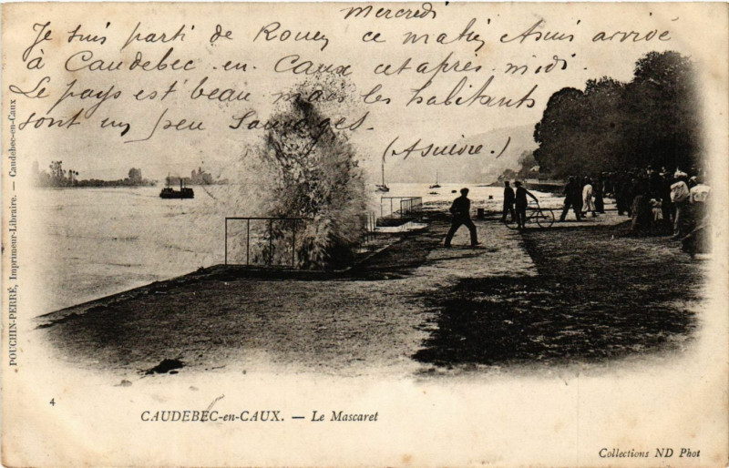 Carte postale ancienne Caudebec en Caux-Le Mascaret