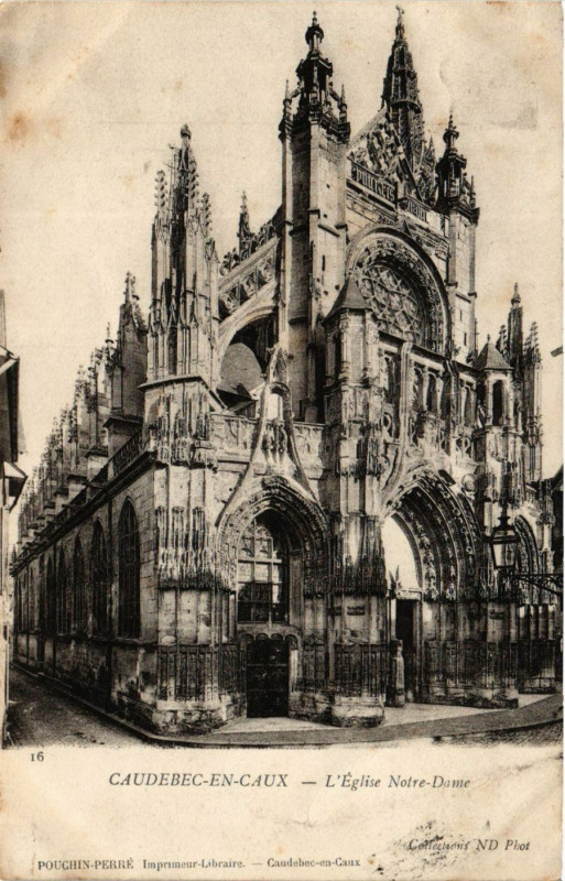 Carte postale ancienne Caudebec en Caux-L'Eglise Notre-Dame