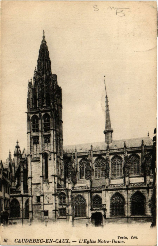 Carte postale ancienne Caudebec en Caux-L'Eglise Notre-Dame