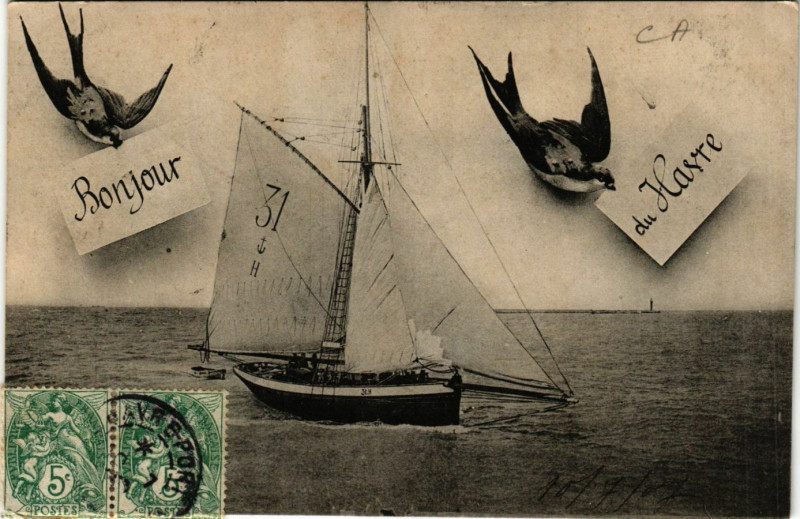 Carte postale ancienne Bonjour du Havre