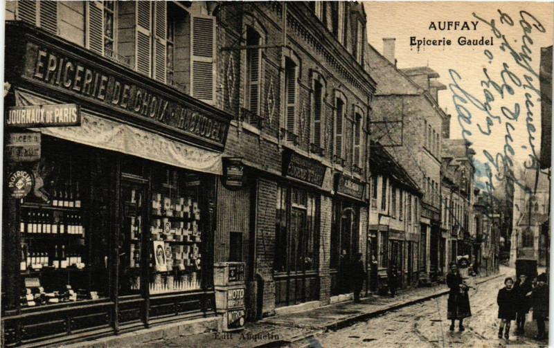 Carte postale ancienne Auffay-Epicerie Gaudel