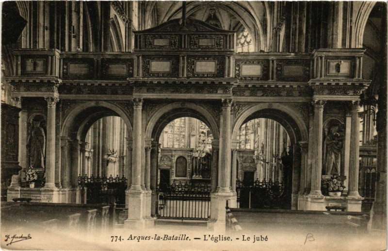 Carte postale ancienne Arques-la-Bataille L'Eglise Le jube à Arques-la-Bataille