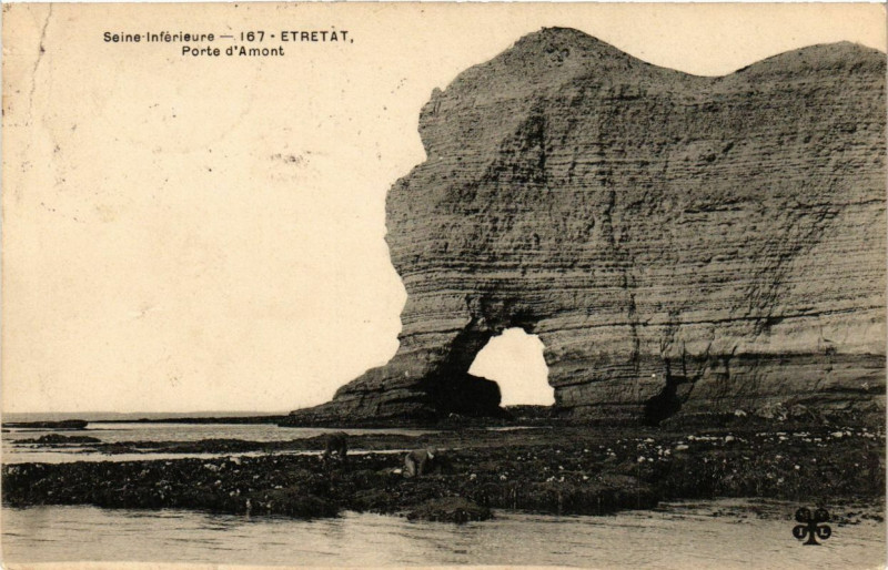 Carte postale ancienne Etretat-Porte d'Amont à Étretat