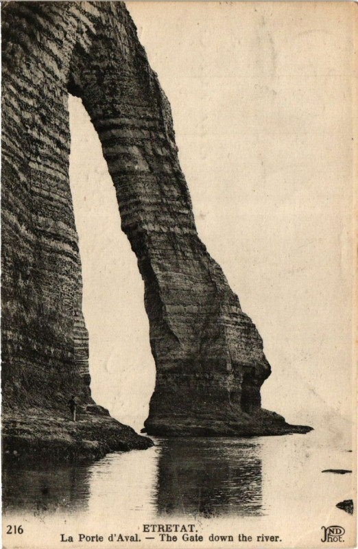 Carte postale ancienne Etretat-La Porte d'Aval à Étretat