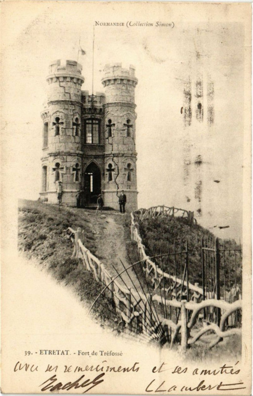 Carte postale ancienne Etretat-Fort de Trefosse à Étretat