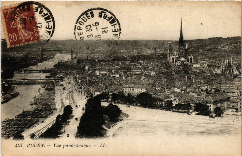 Carte postale ancienne Rouen-Vue panoramique à Rouen
