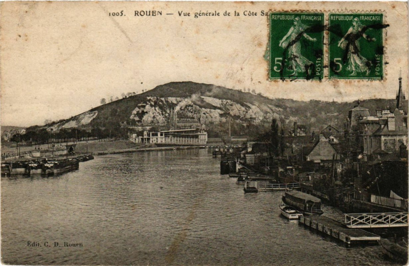 Carte postale ancienne Rouen-Vue générale de la Cote à Rouen