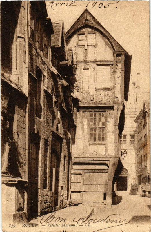 Carte postale ancienne Rouen-Vieilles Maisons à Rouen