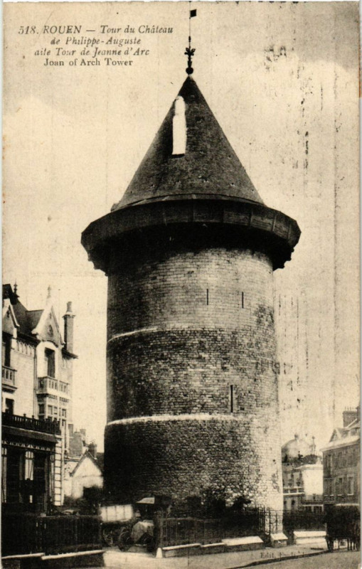 Carte postale ancienne Rouen-Tour du Chateau de Philippe-Auguste à Rouen