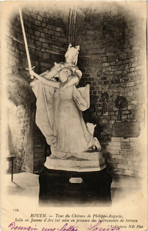 Carte postale ancienne Rouen-Tour du Chateau de Philippe-Auguste à Rouen