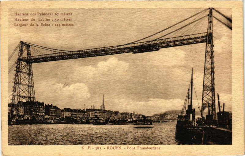 Carte postale ancienne Rouen-Pont Transbordeur à Rouen