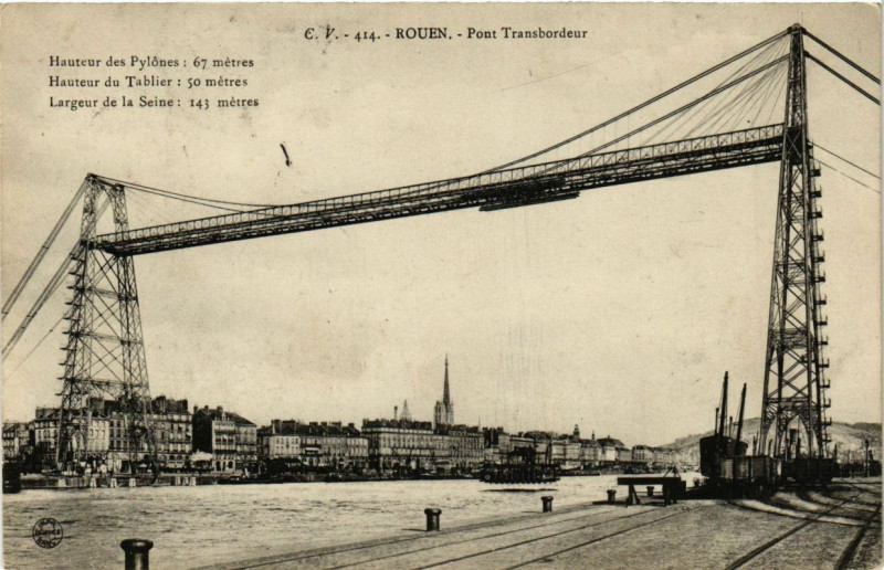 Carte postale ancienne Rouen-Pont Transbordeur à Rouen