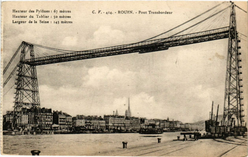 Carte postale ancienne Rouen-Pont Transbordeur à Rouen