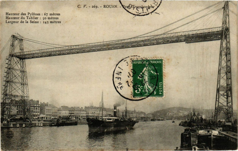 Carte postale ancienne Rouen-Pont Transbordeur à Rouen
