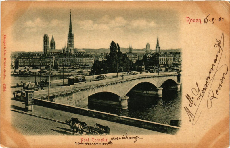 Carte postale ancienne Rouen-Pont Corneille à Rouen
