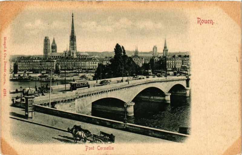 Carte postale ancienne Rouen-Pont Corneille à Rouen