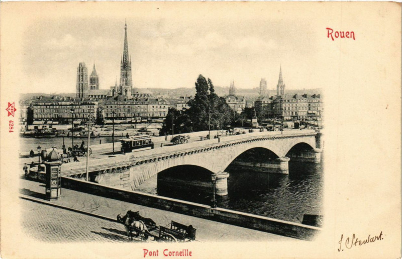 Carte postale ancienne Rouen-Pont Corneille à Rouen