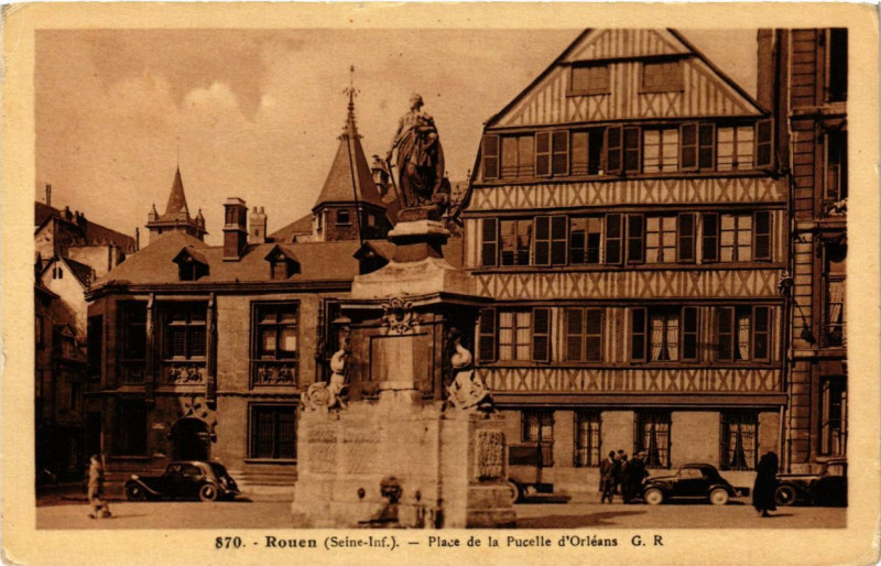 Carte postale ancienne Rouen-Place de la Pucelle d'Orleans à Rouen