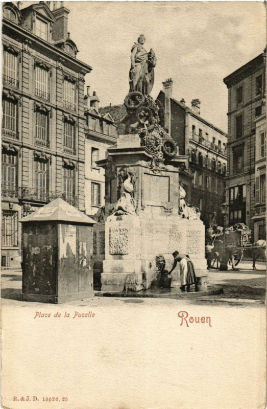 Carte postale ancienne Rouen-Place de la Pucelle à Rouen
