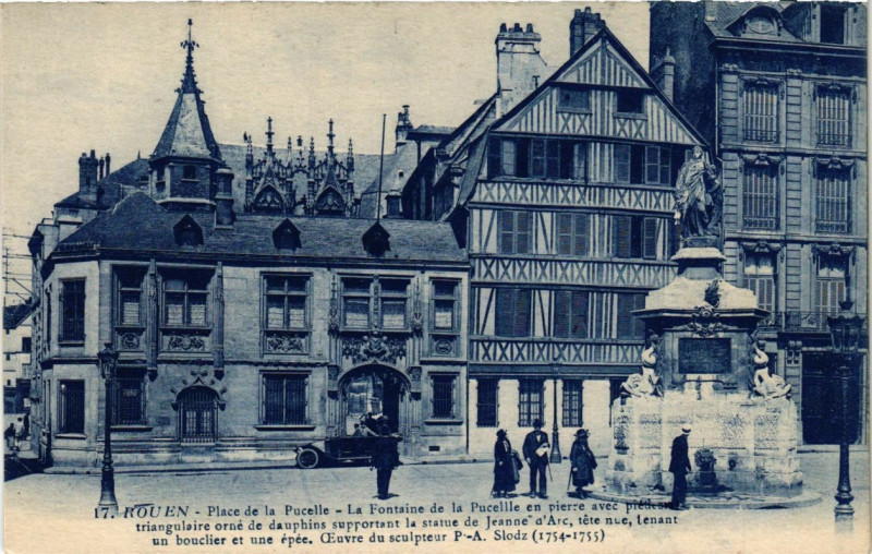 Carte postale ancienne Rouen-Place de la Pucelle à Rouen
