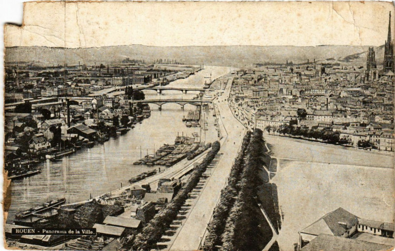 Carte postale ancienne Rouen-Panorama de la Ville à Rouen