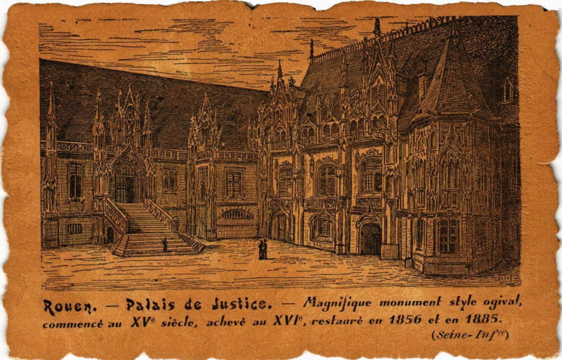 Carte postale ancienne Rouen-Palais de Justice à Rouen